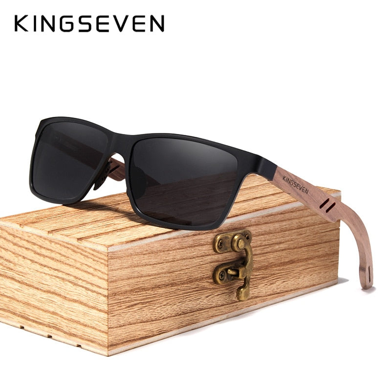 KINGSEVEN Holz Sonnenbrille Polarisiert UV400