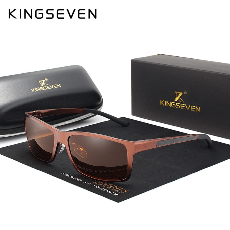 KINGSEVEN sunglasses polarized, aluminum magnesium, square design