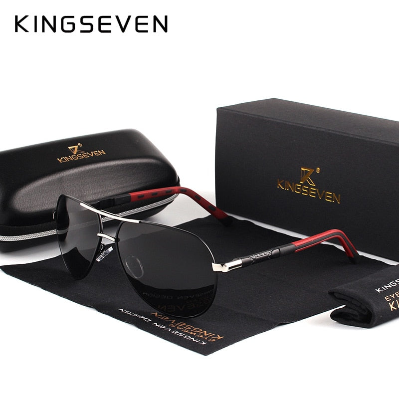 KINGSEVEN Vintage Sonnenbrille polarisiert, Aluminium, Marke, Beschichtung, Fahren, Männer-Frauen
