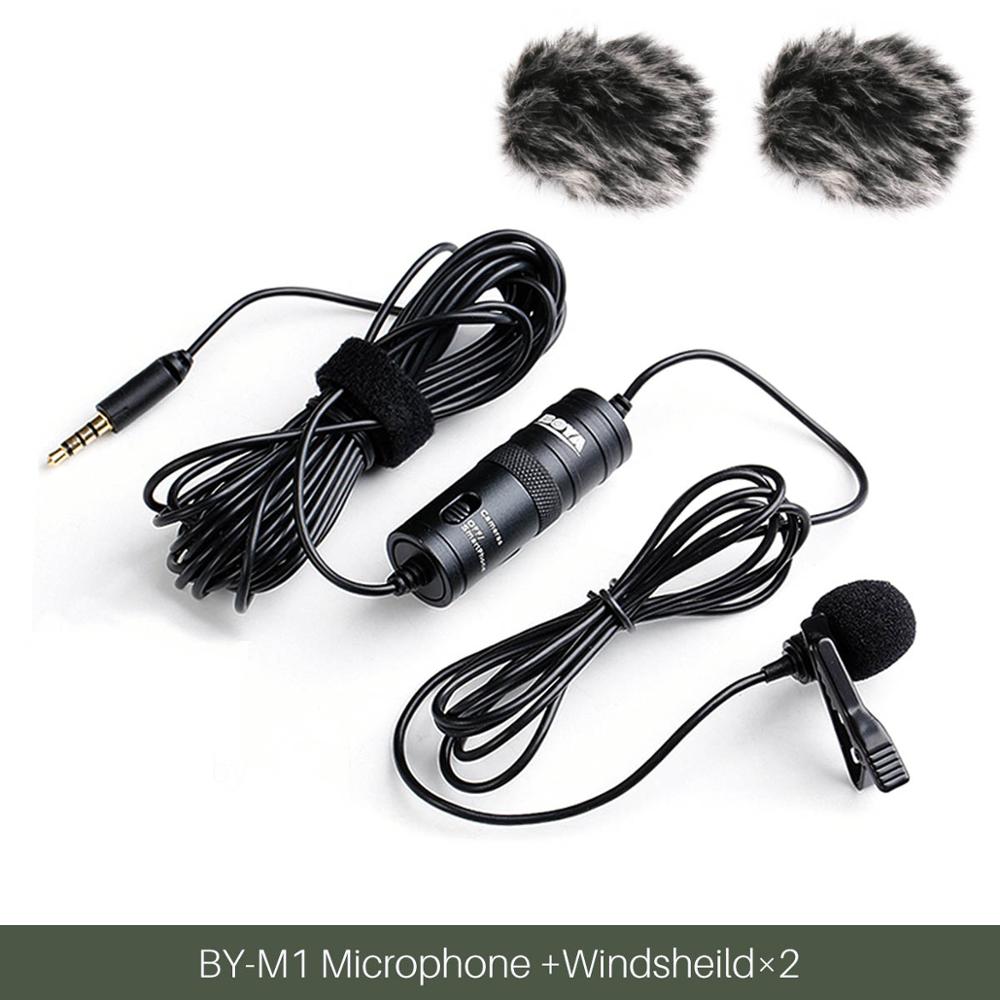 BOYA-BY-M1-3.5mm-Audio-Video-Record-Lavalier-Lapel-Microphone-Recording-microphone-Clip-On-Mic-for-iPhone-Android-Smartphone-PC