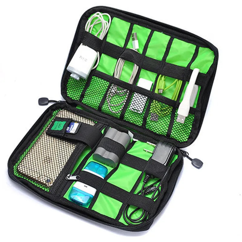 Outdoor Travel Kit Waterproof Nylon Cable Holder Bag Electronic Accessories Camping Organizer Bag