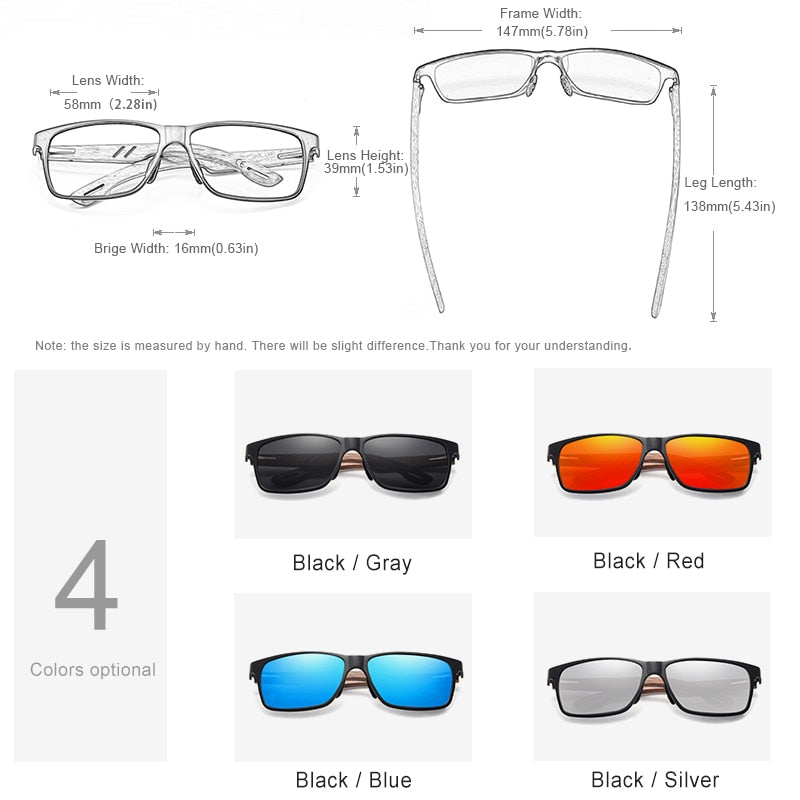 KINGSEVEN Holz Sonnenbrille Polarisiert UV400