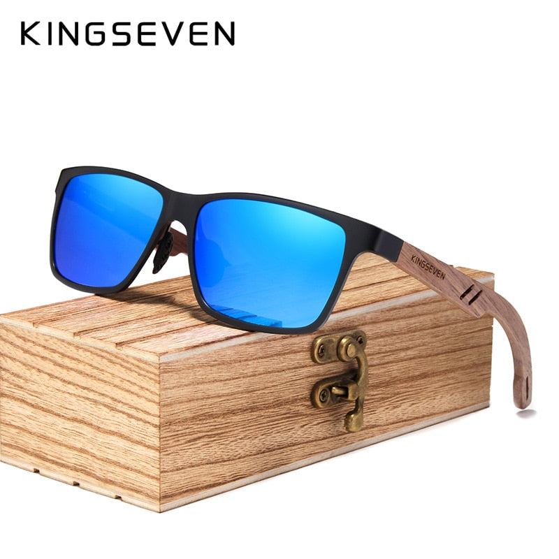 KINGSEVEN Holz Sonnenbrille Polarisiert UV400