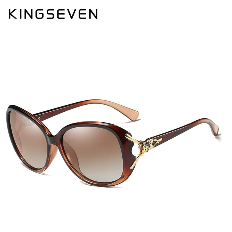 KINGSEVEN HD Sunglasses Women Polarized Retro Large Frame