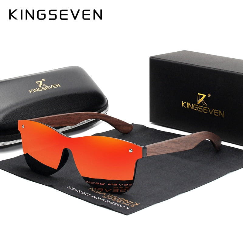 KINGSEVEN Walnut Wooden Sunglasses Polarized UV400