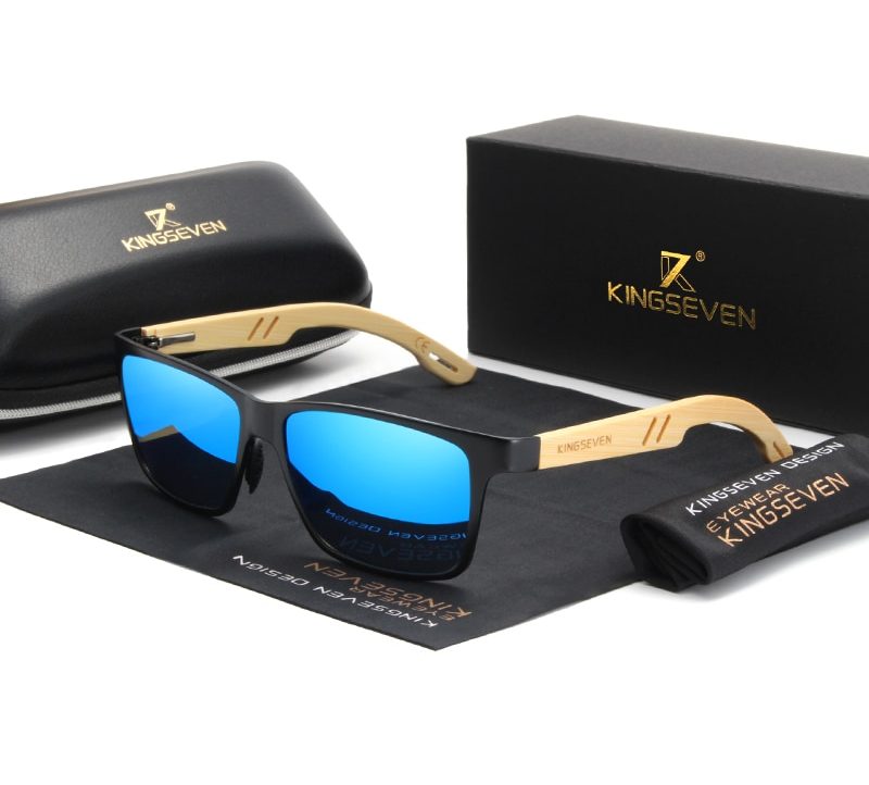 KINGSEVEN-Marke-Original-Design-Aluminium+Bambus-natürliche-hölzerne-Sonnenbrille-für-Frauen