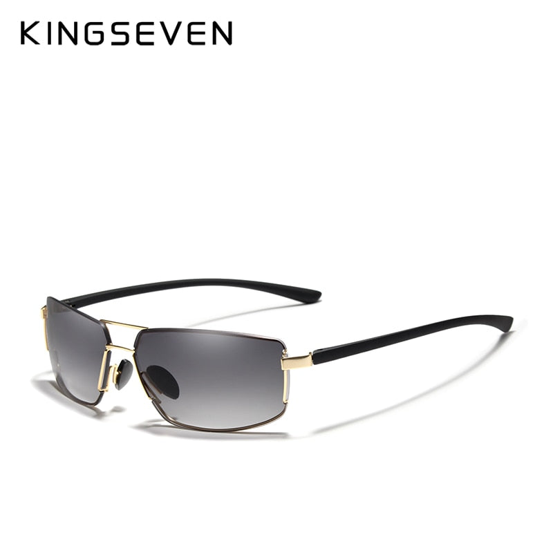 KINGSEVEN Sunglasses UV400 Gradient Design Stainless Steel Square Oculos Gafas