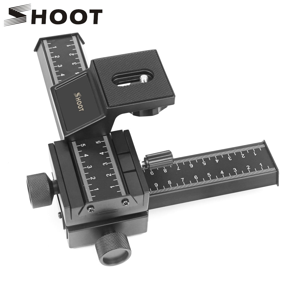 SHOOT-4-Way-Macro-Focusing-Rail-Slider-for-Canon-Sony-Nikon-Pentax-Close-Up-Shooting-Tripod-Head-with-1/4-Screw-for-DSLR-Camera
