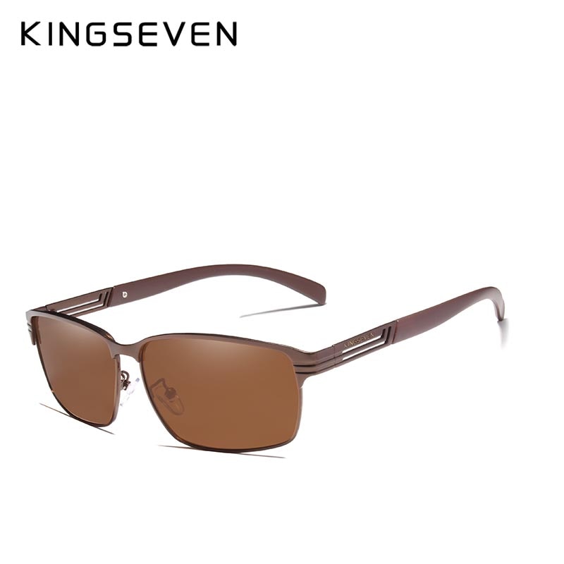KINGSEVEN Sonnenbrille Männer Polarisiert Vintage Square Frame UV400