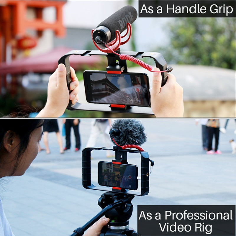 Ulanzi-U-Rig-Pro-Smartphone-Video-Rig-w-3-Shoe-Mounts-Filmmaking-Case-Handheld-Phone-Video-Stabilizer-Grip-Tripod-Mount-Stand