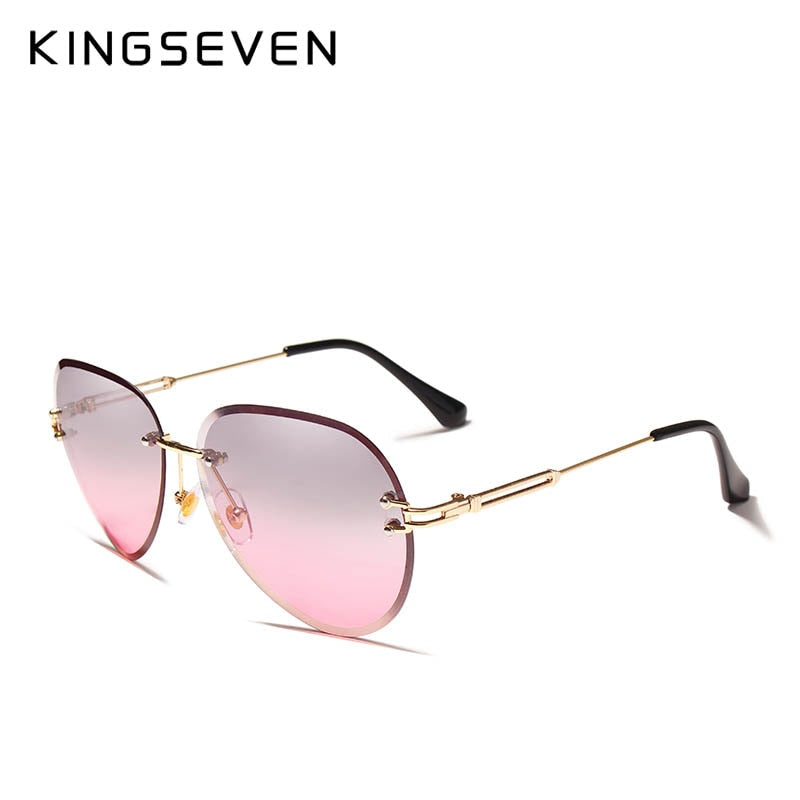 KINGSEVEN DESIGN Damen Piloten-Sonnenbrille, blau, UV400