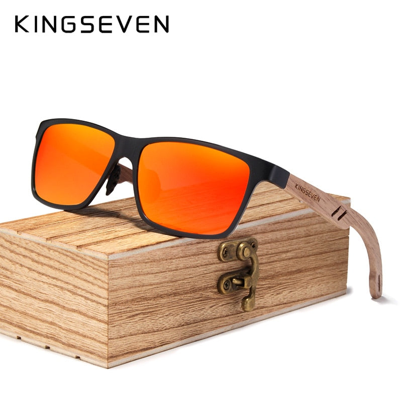 KINGSEVEN Holz Sonnenbrille Polarisiert UV400