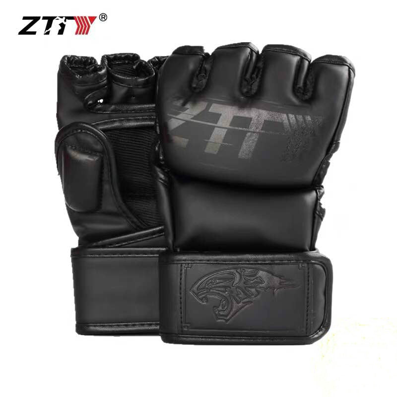 ZTTY-Half-Finger-Boxing-Gloves-PU-Leather-MMA-Fighting-Kick-Boxing-Gloves-Karate-Muay-Thai-Training-Workout-Gloves-Men