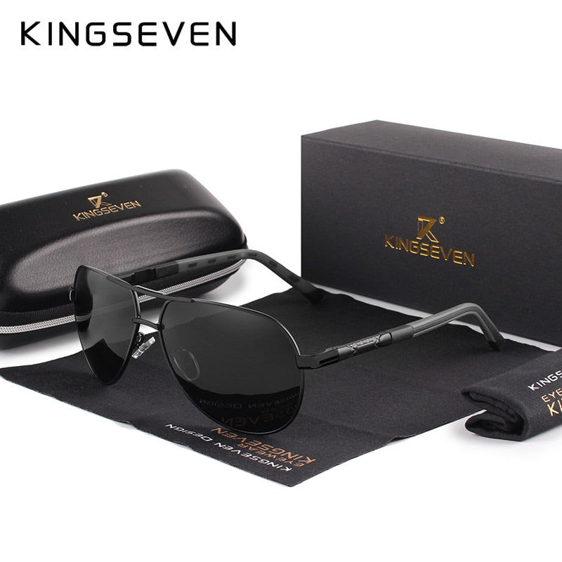 KINGSEVEN Vintage Sonnenbrille polarisiert, Aluminium, Marke, Beschichtung, Fahren, Männer-Frauen
