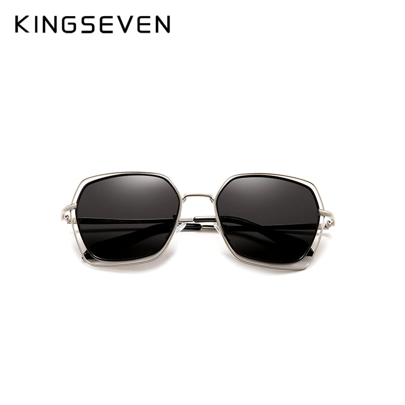 KINGSEVEN Women's Sunglasses Polarized Double Frame Elegant