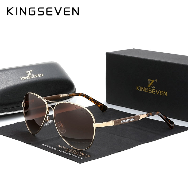 KINGSEVEN Trend Titanium Alloy Sunglasses Polarized Oculos de sol