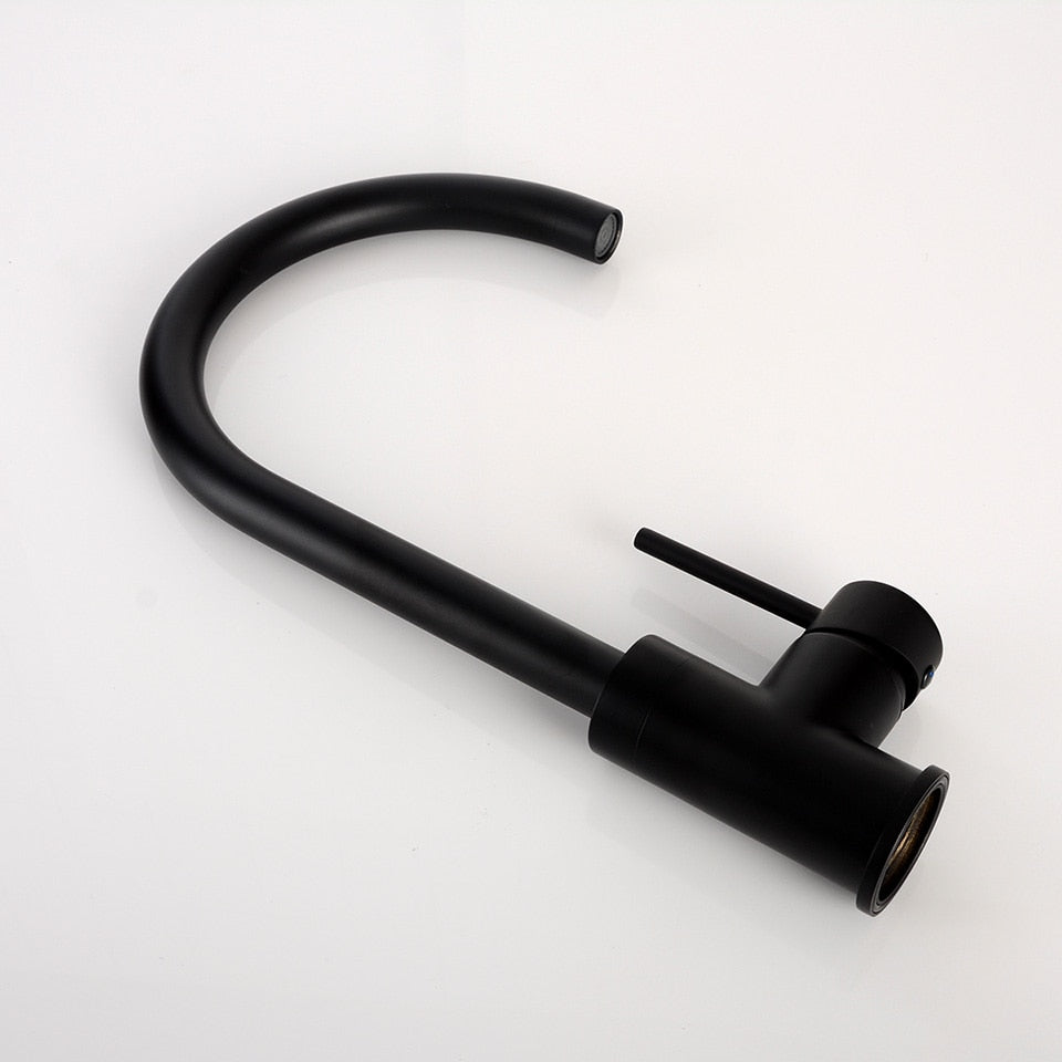 Kitchen-Water-Tap-Brushed-Gold-&-Black-Kitchen-Faucet-Single-Handle-Rotation-Classical-Sink-Water-Mixer