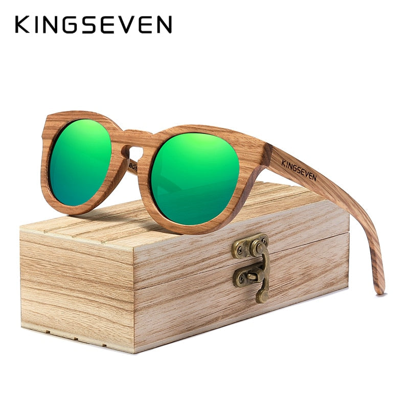 KINGSEVEN wooden sunglasses, handmade, polarized lenses