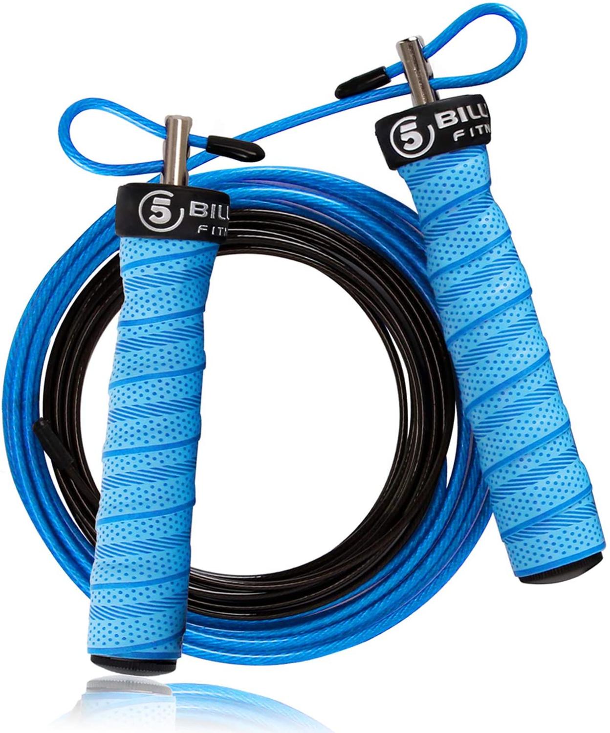 Crossfit-Jump-Rope-Speed-&-Weighted-Jump-Ropes-Adjustable-Wire-Skipping-Rope-with-Extra-Cable-Ball-Bearings-Anti-Slip-Handle