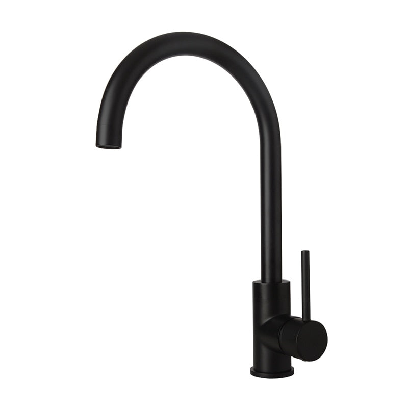 Kitchen-Water-Tap-Brushed-Gold-&-Black-Kitchen-Faucet-Single-Handle-Rotation-Classical-Sink-Water-Mixer