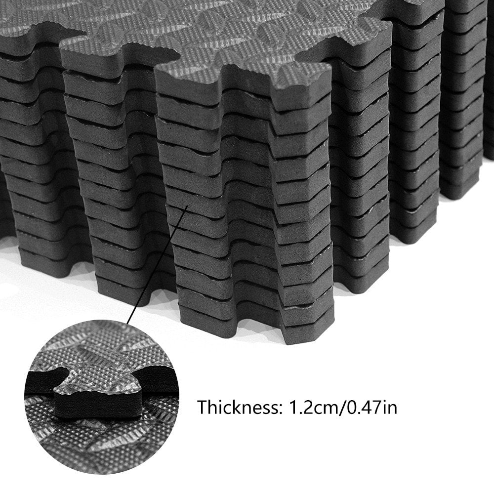 Bodenmatte-Fitness-12-Stück—30*30cm-EVA-Leaf-Grain