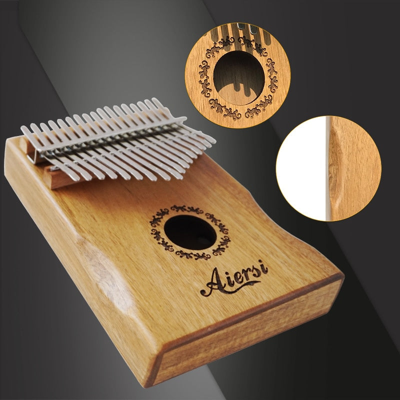 Aiersi-Solid-Koa-17-Keys-Gecko-Kalimba-Thumb-Piano-Calimba-Musical-gift-with-Song-instruction-book-Tune-Hammer-and-bag