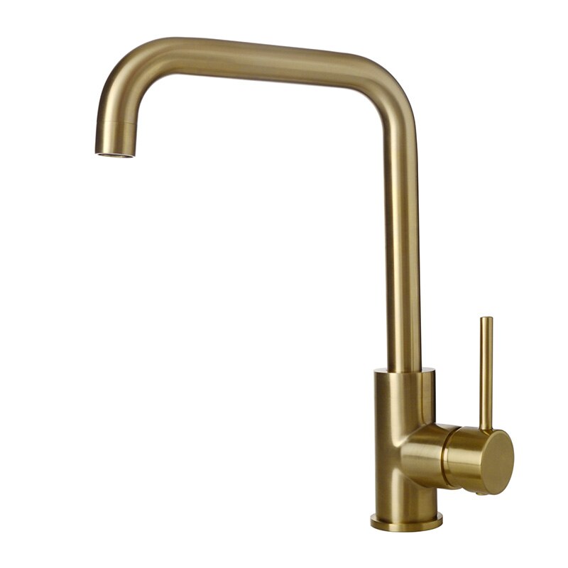 Kitchen-Water-Tap-Brushed-Gold-&-Black-Kitchen-Faucet-Single-Handle-Rotation-Classical-Sink-Water-Mixer