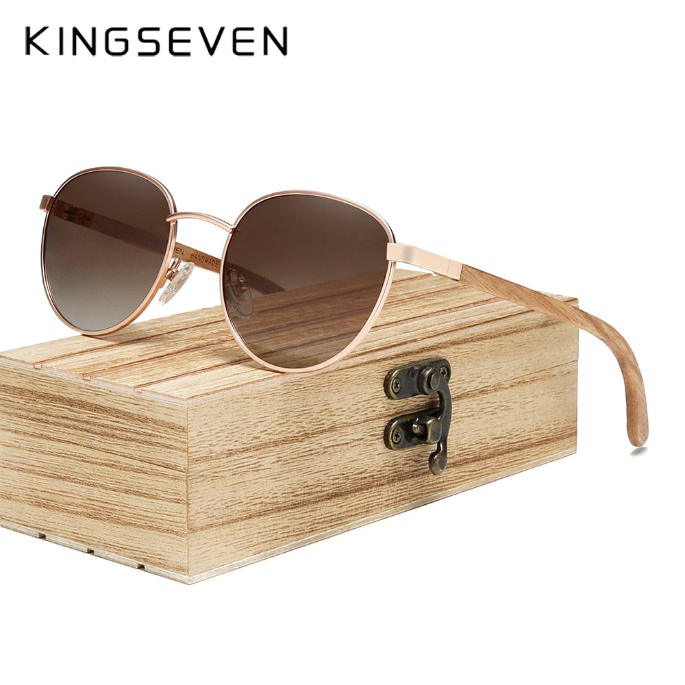KINGSEVEN polarisierte Sonnenbrille handgemachte hölzerne Brille UV400 Schutz