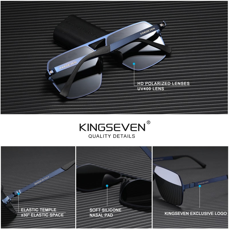KINGSEVEN Polarisierte Sonnenbrille Herren Angeln Fahren dünn Pilotenbrille UV400