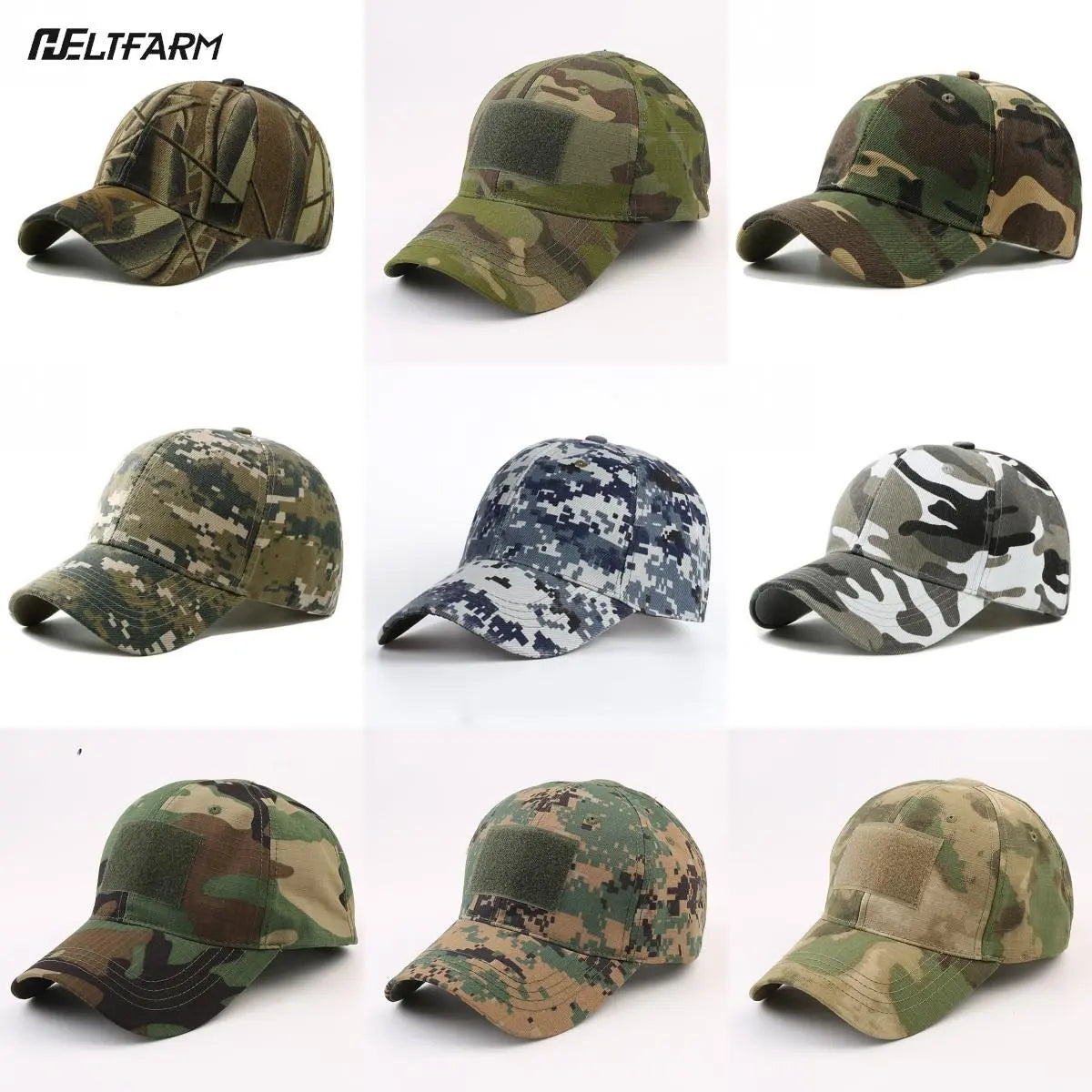 Einstellbare Baseballmütze Taktische Sommer Tarnfarbe Militär Armee Tarnfarbe Airsoft Jagd Camping Caps