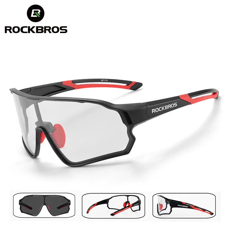 ROCKBROS Photochromic Cycling Glasses Bicycle UV400 Sport Sunglasses for Men Women